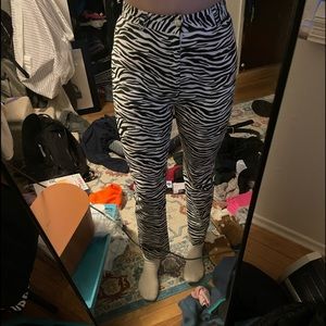 High waisted zebra pants